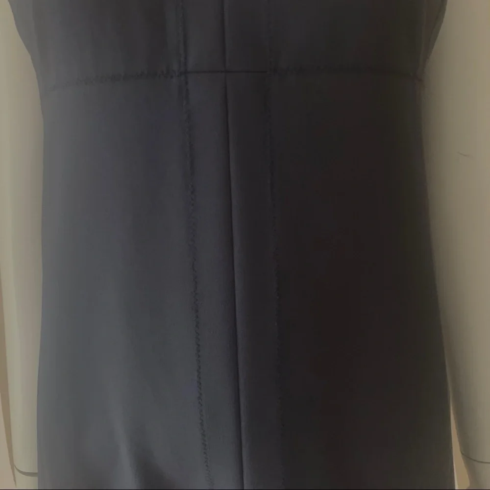 THEORY Kale B V-Neck Sheath Dress Wool Blend Midi Navy Blue Style 7011610R - Picture 12 of 16